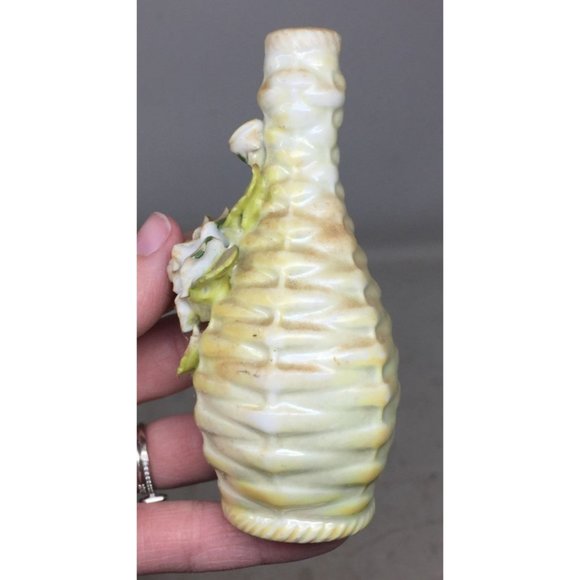Vintage Ceramic Miniature Bud Vase with Floral Accents - Picture 7 of 7